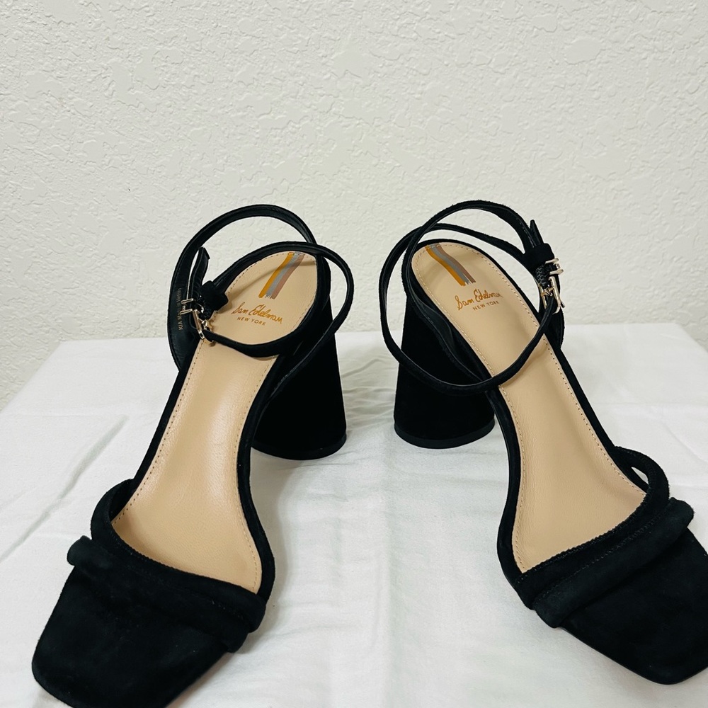 Sam Edelman Black Suede Heeled Sandals US 7